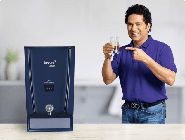 Sachin Tendulkar with Livpure Smart Bolt Purifier